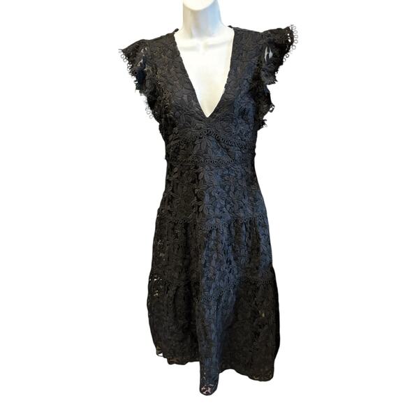 Lost + Wander Madonna Blossom Flutter Sleeve Organza Midi Dress Sz S Whimsygoth - Picture 3 of 8